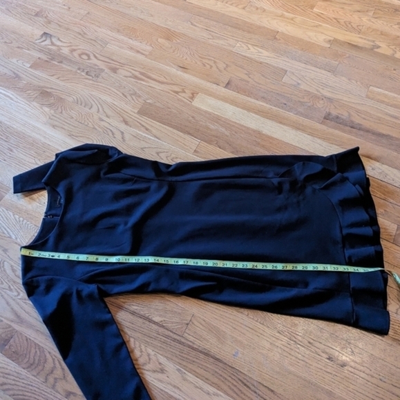 Ann Taylor Size 2 Black Lined Dress w/ Ruffled Bottom - Picture 8 of 9